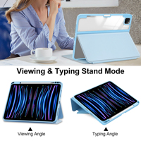 Étui pour tablette de style nouveau pour iPad Pro 11 pouces M4/M5, étui intelligent pour tablette, coque transparente en PU acrylique avec support pour stylet
