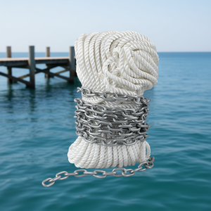 Chaîne d'ancre Rode 15' x 5/16" en acier galvanisé, treillis torsadé à trois brins en nylon de qualité marine pour bateaux et navires 1/2" x 200' - Product Image 2