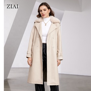 Nuove giacche di <span class=keywords><strong>pelliccia</strong></span> da donna a doppio petto giacche invernali cappotti lunghi alla moda alla moda cappotti in pelle da donna bordati di <span class=keywords><strong>pelliccia</strong></span> - Product Image 1