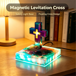 Cruz Flotante de Levitación Magnética con Luz <span class=keywords><strong>LED</strong></span>, Decoración para el Hogar, Material ABS, Luz Flotante, Regalo Personalizado para Decoración del Hogar - Product Image 2