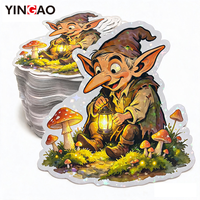 Autocollants en vinyle holographiques personnalisés en forme d'étoile, découpés sur mesure, imperméables, mignons, de style dessin animé, pour scrapbooking, journal, bouteille d'eau