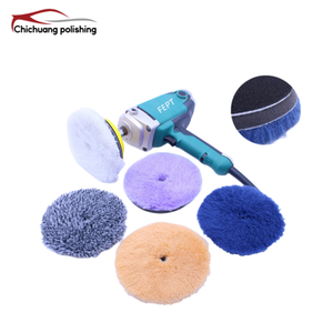 Tampons de polissage en <span class=keywords><strong>laine</strong></span> <span class=keywords><strong>blanche</strong></span> à connexion rapide 5 et 6 pouces pour le detailing automobile, fixation auto-agrippante double <span class=keywords><strong>action</strong></span> - Product Image 6