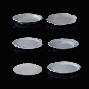 Plaques de mélamine circulaires blanches écologiques modernes Ustensiles de steak de style occidental durables Tablettes en plastique - Product Image 1