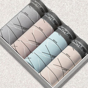 <b>Men's</b> Mid-Rise Boxer <b>Briefs</b> Nylon/Cotton Breathable Comfortable <b>Underwear</b> with Waist Logo - Product Image 3