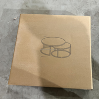Ensemble de table basse ronde 2 en 1, table à thé multifonctionnelle créative avec cadre doré pour salon, chambre à coucher, bureau, cadre doré + blanc