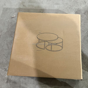 Juego de Mesa de Centro Redonda 2 en 1, Mesa de Té Multifuncional Creativa con Marco Dorado para Sala de Estar, Dormitorio u Oficina, Marco Dorado+Blanco - Product Image 6