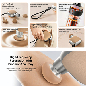 Draagbare <span class=keywords><strong>Mini</strong></span> Massage Fascia Gun met Hoge Vermogen Percussie voor Volledige Lichaamsverlichting Diepe Weefselmassage Gun 4 Koppen voor Cadeaus - Product Image 3