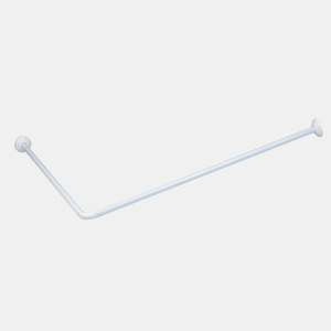 Moderna Asta per Tenda <span class=keywords><strong>Doccia</strong></span> <span class=keywords><strong>Angolare</strong></span> a L in Alluminio Bianco/Cromato, Montaggio a Parete, di Alta Qualità - Product Image 4
