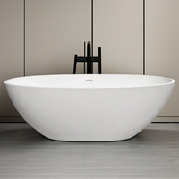 Baignoire autoportante empilée en acrylique design moderne avec trempage direct d'usine Ensemble de baignoire d'extérieur avec égouttoir