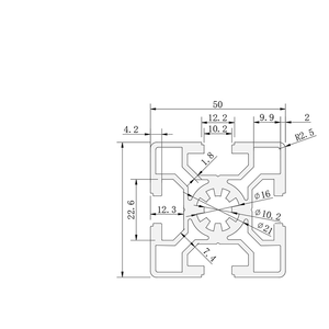 Perfil de aluminio estándar europeo 5050 línea de montaje Marco de equipo resistente marco 50*50 ranura 10 tubos de aleación de aluminio - Product Image 3