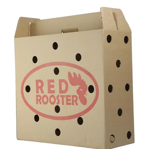 Offre Spéciale boîtes de poulet de volaille durables boîte d'emballage ondulée pour poulet vivant expédition avec poignée