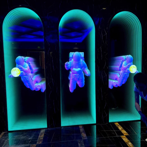 Enseigne néon LED personnalisée grand format avec logo 3D, miroir infini, astronaute, motif imprimé UV, vert, télécommande, IP65, en verre, pour bureaux, magasins, entreprises - Product Image 1