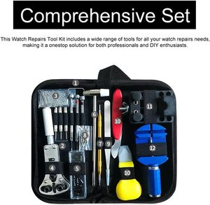 Kit de réparation de montres professionnel 147 pièces, tournevis multifonction et jeu d'outils à barrettes à ressort avec support OEM, garantie de 3 ans - Product Image 4