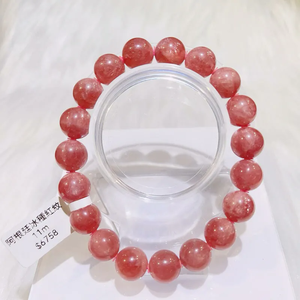 Cuentas de cristal rojo de cristal natural para mujeres y hombres pulsera de cuentas de cristal redondas - Product Image 1