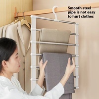 Porte-pantalons multi-niveaux en acier inoxydable pour armoire, organisateur de rangement gain de place pour jeans, support pour pantalons, OEM ODM