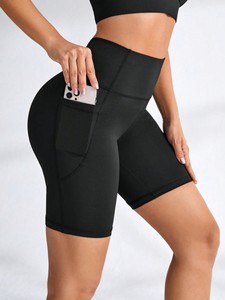Shorts de sport taille haute sans coutures avec poches latérales pour la gym et l'entraînement – Tailles S, M, L, XL - Product Image 1