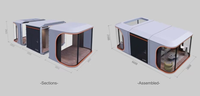 Portable Eco luxe 20ft acier espace Capsule maison démontée Mobile dirigeable Pod pour les magasins commerciaux extérieurs Villas cours