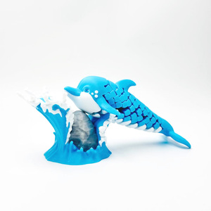 Dinosaure Animal en Plastique Écologique, Structure de Chaîne de Dauphin Imprimée en 3D, Articulations Entièrement Mobiles, OEM d'Usine d'Origine - Product Image 4