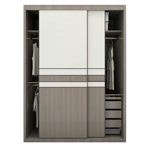 Armoire à portes coulissantes en MDF, finition mélamine, mini échantillon, <span class=keywords><strong>prix</strong></span> bas, panneau de particules, armoire à vêtements, placard, sur mesure - Product Image 1