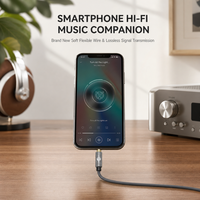 Câble auxiliaire Premium 3,5 mm Hi-Fi Stéréo avec boîtier en aluminium et gaine en PVC flexible pour voiture, casque et haut-parleur