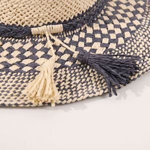 Chapeau de paille Panama à large bord tressé à la main, style européen et américain, élégant, rayé, décontracté, pour la plage et les vacances, collection 2025 - Product Image 3