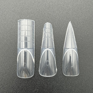 Nouvelles capsules d'extension d'ongles bleues longues en forme d'amande, capsules Popite Ongles à pose rapide, double forme pour ongles - Product Image 6