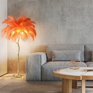 Lampes sur pied Art <span class=keywords><strong>D</strong></span>éco pour salon, lumière <span class=keywords><strong>d</strong></span>'intérieur debout, lumière <span class=keywords><strong>d</strong></span>'angle en résine, lampe sur pied à plumes <span class=keywords><strong>d</strong></span>'<span class=keywords><strong>autruche</strong></span> LED - Product Image 5