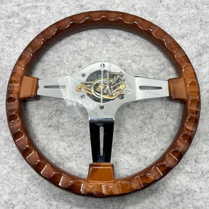 Volante Deportivo Personalizado Retro Universal de Alta Calidad, 350mm, ABS, 7 Velocidades, Diseño de Madera de Durazno, para Autos Modificados - Product Image 2