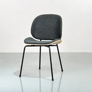 Penutup kain mewah Modern Nordic kursi ruang makan beludru lapisan punggung tinggi untuk dapur meja makan restoran