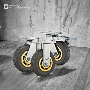 4/<span class=keywords><strong>5</strong></span>/6/8 Polegadas Roda Giratória Superior Direção Elástica De Borracha Castor Wheel Brake Feita PU Poliuretano Nylon Aço para Carrinho - Product Image 3