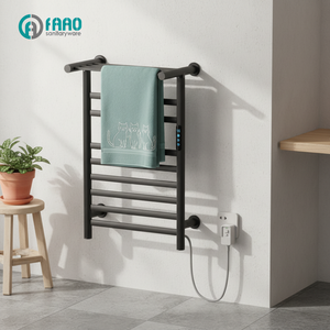 Serviettes électriques intelligentes en aluminium chauffer 12M ligne électrique chauffée serviettes rack monté au mur <span class=keywords><strong>noir</strong></span> <span class=keywords><strong>mat</strong></span> - Product Image 3