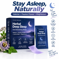 Bandes buvables à dissolution rapide pour sommeil profond aux herbes : Valériane, Fleur de la Passion, Mélisse, Magnésium – Film à dissolution rapide – OEM Marque Privée