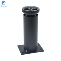 Vente en gros pas cher 120mm noir mat rond pieds d'armoire réglables en métal pour meubles
