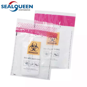 Pochette de transport de spécimens à logo personnalisé, imprimée en offset, thermoscellable, anti-fuite, pour usage médical et de laboratoire, avec sécurité biohazard - Product Image 3