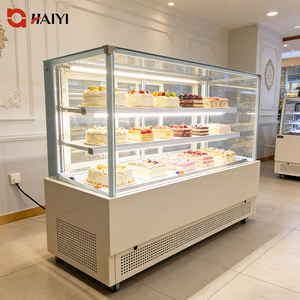 Vitrine réfrigérée pour gâteaux, vitrine à gâteaux en verre à bords carrés pour boutique <span class=keywords><strong>de</strong></span> desserts - Product Image 1