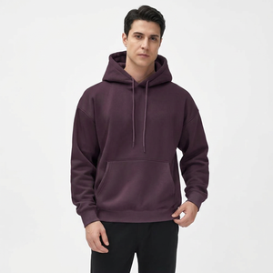 Men's 100% Cotton Oversized White Thermal Fleece <b>Hoodie</b> <b>Plain</b> Dyed with Kangaroo Pocket & Laced Neck Wear for Winter Season - Product Image 1