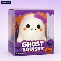 Jouet Squishy Fantôme d'Halloween TONGXIN Géant à Remontée Lente en TPR Souple Anti-Stress à Presser, Cadeau en Boîte, Vente en Gros