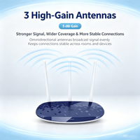 Routeur Wi-Fi sans fil Anxinshi pour la maison, jusqu'à 450 Mbps, Internet stable à haute vitesse, contrôle intelligent de la largeur de bande, 3 antennes à gain élevé
