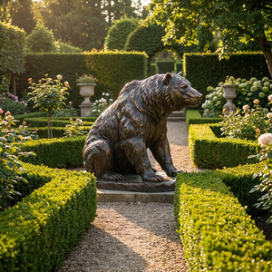 Orso <span class=keywords><strong>Grizzly</strong></span> Seduto in Bronzo Fatto a Mano - Dimensioni, Postura e Patina Personalizzabili, Opera d'Arte, Scultura di Orso in Bronzo - Product Image 6