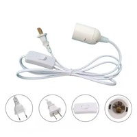 Câble d'alimentation EU 1,8 m avec interrupteur et douille E27 pour ampoules LED suspendues, luminaires et suspensions