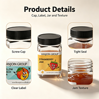 Pot en plastique carré vide de qualité supérieure de 180 ml, 250 ml, 360 ml pour confiture, aliments pour animaux, miel, avec couvercle