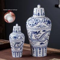 Jingdezhen Antique Fait À La Main Bleu Et Blanc Porcelaine Pot De Vin En Céramique Bouteille De Vin
