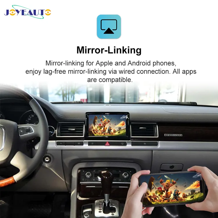 JoyeAutomultimedia Video Box Wireless Carplay อินเตอร์เฟซสำหรับออดี้,พร้อม MMI 2G สำหรับ Audi Carplay