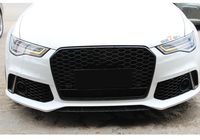 Pare-chocs avant style RS6 C7.5 pour AUDI A6 S6 C7 2012-2015 avec calandre nid d'abeille noir brillant, pièces de tuning