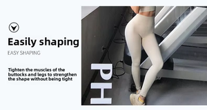 Leggings <span class=keywords><strong>de</strong></span> sport pour <span class=keywords><strong>femme</strong></span> taille haute froncés effet push-up fessier, ultra doux, anti-transparence, compression, effet galbe fessier, pour le yoga et l'entraînement - Product Image 5