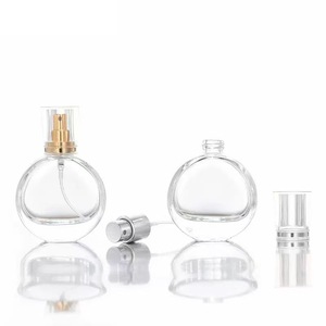 Hot Sale Empty Glass <b>Spray</b> Bottle 25ml Oblate Screw Gold <b>Silver</b> Nozzle Perfume Bottles - Product Image 2