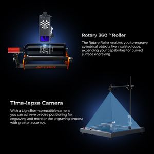 Acmer เครื่องแกะสลักเลเซอร์ P2 10W/ 20W/ 33W/ 33W ความแม่นยำของเครื่องแกะสลัก0.01mm พื้นที่ทำงานขนาดใหญ่420*400mm - Product Image 6