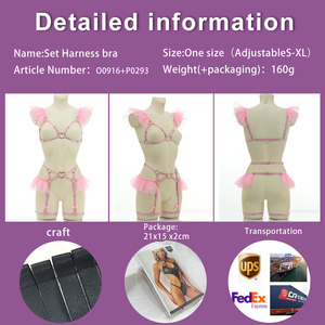 Reggiseno a Rete Rosa Personalizzato, Taglia Unica Regolabile, Stile Harajuku, Lingerie Sexy Elastica - Product Image 6