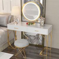 Table de maquillage italienne de luxe INS Table de toilette moderne multifonctionnelle avec armoire de rangement pour chambre à coucher ou salle de bain