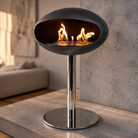 Cheminée bioéthanol autoportante en métal au design moderne avec fonctions de chauffage décoratives pour villa/hôtel/appartement, utilisation intérieure